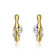 Curved Pearl Simulant Huggie Earrings In 14K Gold Over Brass