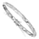 Rhodium Over 14K White Gold Polished Satin Diamond-cut Flexible Bangle