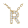 CZ Initial R Station Necklace In 18K Gold Over Sterling Silver 0.1ctw