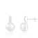 10.5-11mm White Cultured Freshwater Pearl Rhodium Over Sterling Silver Earrings