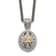 Sterling Silver Antiqued with 14K Accent Diamond Necklace
