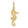 10k Yellow Gold Polished Cubic Zirconia Seahorse Charm