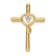 14k Yellow Gold Polished Cross with Heart Diamond Chain Slide Pendant