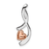 14K Two-tone Gold Diamond Heart Chain Slide Pendant