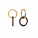 14K Yellow Gold Over Sterling Silver Acrylic Double Drop Earrings in Blackberry