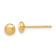 14k Yellow Gold Polished and Diamond-Cut 4.5mm Button Earrings