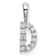 Rhodium Over 14K White Gold Lab Grown Diamond Letter D Initial Pendant