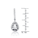 CZ Teardrop Halo Drop Earrings In Sterling Silver
