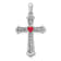 Rhodium Over 14k White Gold Ruby and Diamond Heart Cross Pendant
