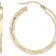 Satin And Polished Hoop Earrings In 14K Gold