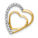 14k Yellow Gold and Rhodium Over 14k Yellow Gold Diamond Double Heart
Chain Slide Pendant
