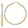 14k Two-tone Diamond-Cut 2 3/16" Hoop Earrings