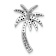 14K Two-tone Gold  White and Green Diamond Palm Tree Chain Slide Pendant