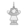 Rhodium Over 14k White Gold Satin Girl Love Charm