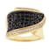 Black Spinel And White Zircon Ring In 18K Gold Over Sterling Silver 1.56ctw