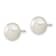Sterling Silver White Freshwater Cultured Pearl 9-10mm Button Earrings