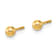 14k Yellow Gold Polished Set of 3mm Ball stud, CZ Flowers and Cross 3
Pair Earrings Set