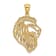 14k Yellow Gold Diamond-Cut Lion Profile Pendant