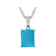 Turquoise Solitaire Pendant With Chain In Sterling Silver