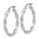 Rhodium Over 14K White Gold Polished and Textured 1 1/8" Twisted
Hoop Earrings