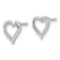 Rhodium Over 14k White Gold Diamond Heart Stud Earrings