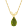 8x5mm Pear Shape Peridot 14k Yellow Gold Pendant With Chain