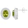 8x6mm Oval Peridot And White Topaz Accent Rhodium Over Sterling Silver
Double Halo Stud Earrings