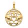 14k Yellow Gold Polished Claddagh Circle Pendant