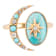 Barse Jewelry Blue Composite Turquoise Gold Tone Celestial Cuff Ring