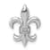 Rhodium Over 14k White Gold Diamond Fleur-de-Lis Chain Slide Pendant