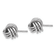 Rhodium Over 14k White Gold 8mm Ridged Love Knot Stud Earrings