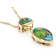Multi-Color Blended Turquoise Pendant Necklace In 18K Gold Over Sterling Silver