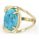 Turquoise Oval Solitaire Ring In 18K Gold Over Sterling Silver 14x10mm
