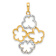 14k Two-tone Gold Polished and Diamond-cut Flowers Pendant