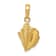 14k Yellow Gold Solid Textured Conch Shell Pendant