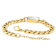 Cuban Link And Mother-Of-Pearl Station Bracelet In Gold-Tone 7mm