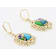 Multi-Color Blended Turquoise and Filigree Earrings In 18K Gold Over
Sterling Silver 12x10mm