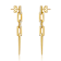 Pave CZ Drop Earrings In 14K Gold Over Sterling Silver