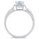 Aquamarine and Diamond 10K White Gold Ring 1ctw