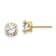 14K Yellow Gold 6.5mm Cubic Zirconia Post Earrings