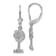 Rhodium Over 14k White Gold Textured Palm Tree Dangle Earrings