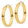14k Yellow Gold 1 1/8" Polished Hoop Earrings