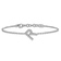 Rhodium Over 14k White Gold Diamond Sideways Letter R Bracelet