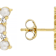 Pearl And CZ Ear Climbers In 14K Gold Over Sterling Silver