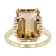 Champagne Quartz And White Zircon Ring In 18K Gold Over Sterling Silver 6.86ctw