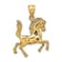 14k Yellow Gold 3D Horse Pendant