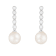 White Cultured Freshwater Pearl 14k White Gold Earrings 7-7.5mm