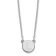 Rhodium Over Sterling Silver Tiny Circle Block Letter L  Initial Necklace