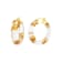 14K Yellow Gold Over Sterling Silver Mini Gold Leaf Acrylic Hoops in Clear