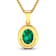 Zambian Emerald and White Diamond 14K Yellow Gold Pendant with 18 inch
Cable Chain 1.65ctw